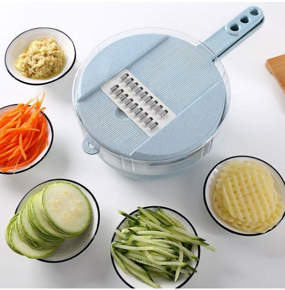 Multi-Functional 8-in-1 Vegetable Slicer, Grater & Potato Peeler