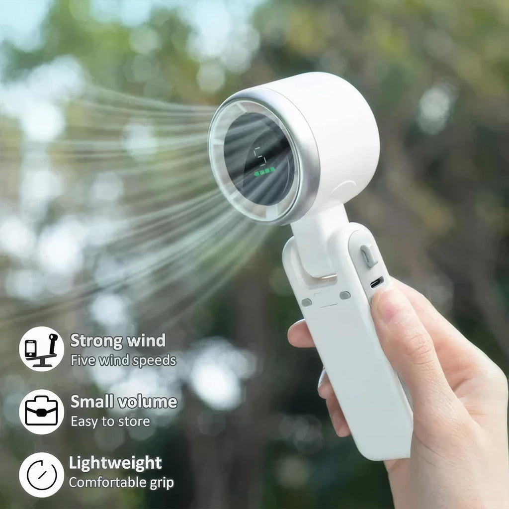 Hanging Neck Outdoor | 180° Folding Desktop Mini Fan | Hand-held Powerful Turbo Airflow