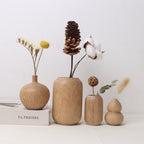Japanese Style Groceries Solid Wood Dried Flowers And Flowerpot Wooden Craftwork Ins Vase
